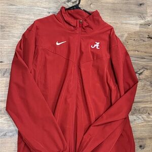 Nike Crimson red Alabama rain jacket on-field XL full zip cuffed sleeves